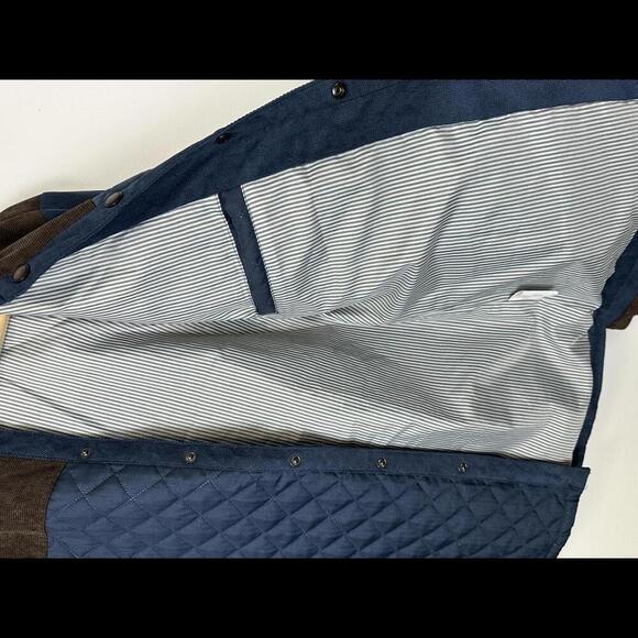 West Louis Navy + Brown Quilted Corduroy Jacket SIZE M - Picture 5 of 9